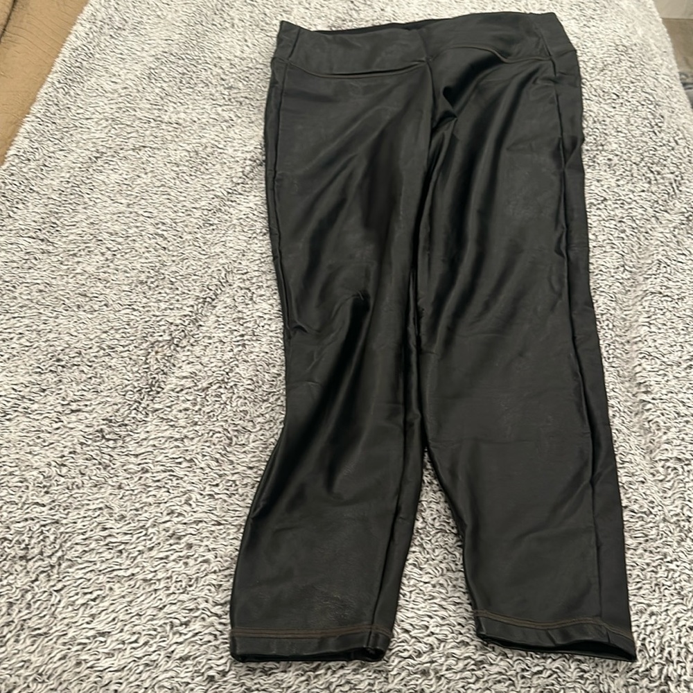 Athleta leather look leggings size L
